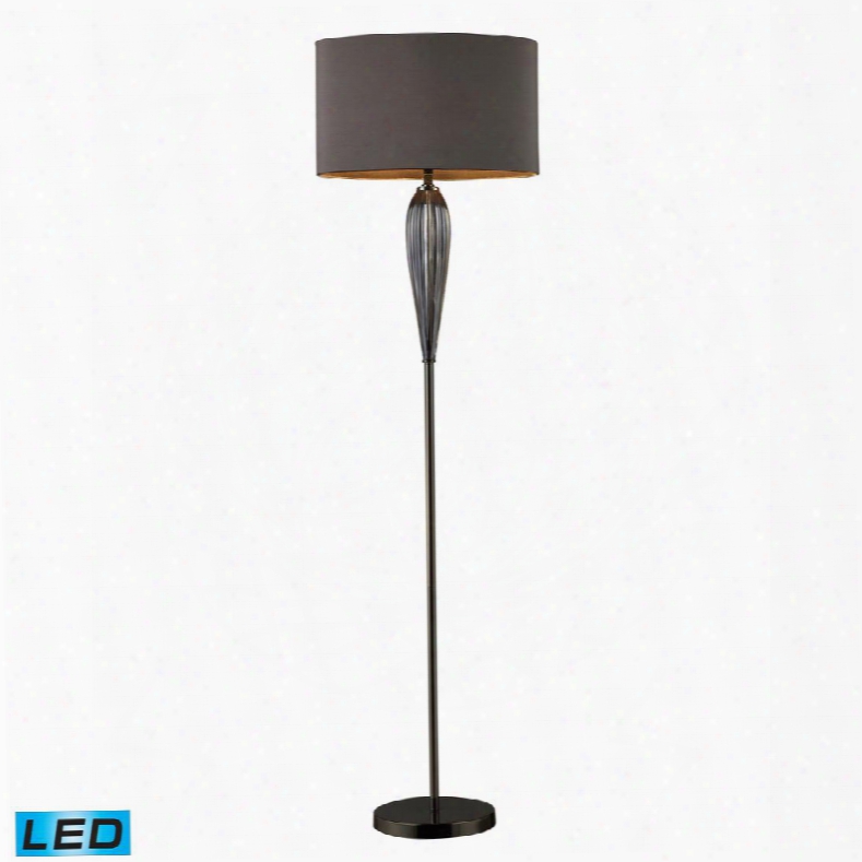 D1598-led Carmichael Led Floor Lamp In Steel Smoked Glass And Black