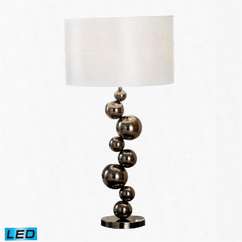 D1618-led Cleona Led Table Lamp In Black Chrome With Milano Pure White