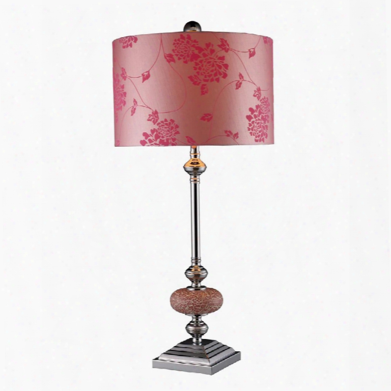 D1711 Lauren Table Lamp In Chrome And Pink