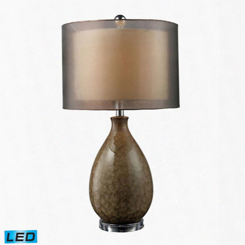 D1717-led Brockhurst Led Table Lamp In Francis Fawn Finish With Bronze Organza
