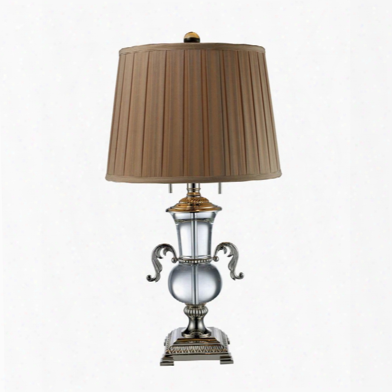 D1810 Raven 2 Light Table Lamp In Clear Crystal And Polished