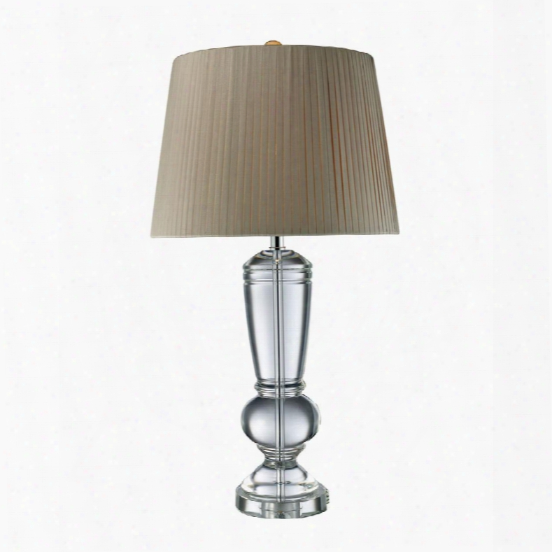 D1811 Castlebridge Table Lamp In Clear Crystal With Light Grey