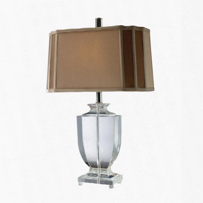 D1814 Layfette Table Lamp In Clear Crystal With Cream And Taupe