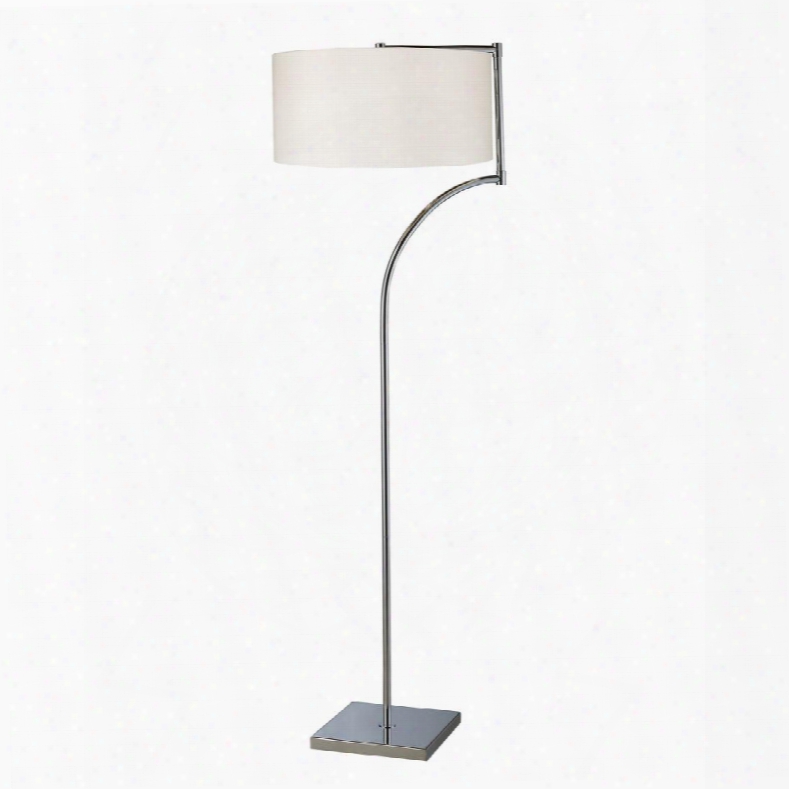 D1832 Lancaster Floor Lamp In Chrome With Milano Pure White