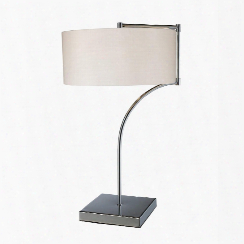 D1833 Lancaster Table Lamp In Chrome With Milano Pure White