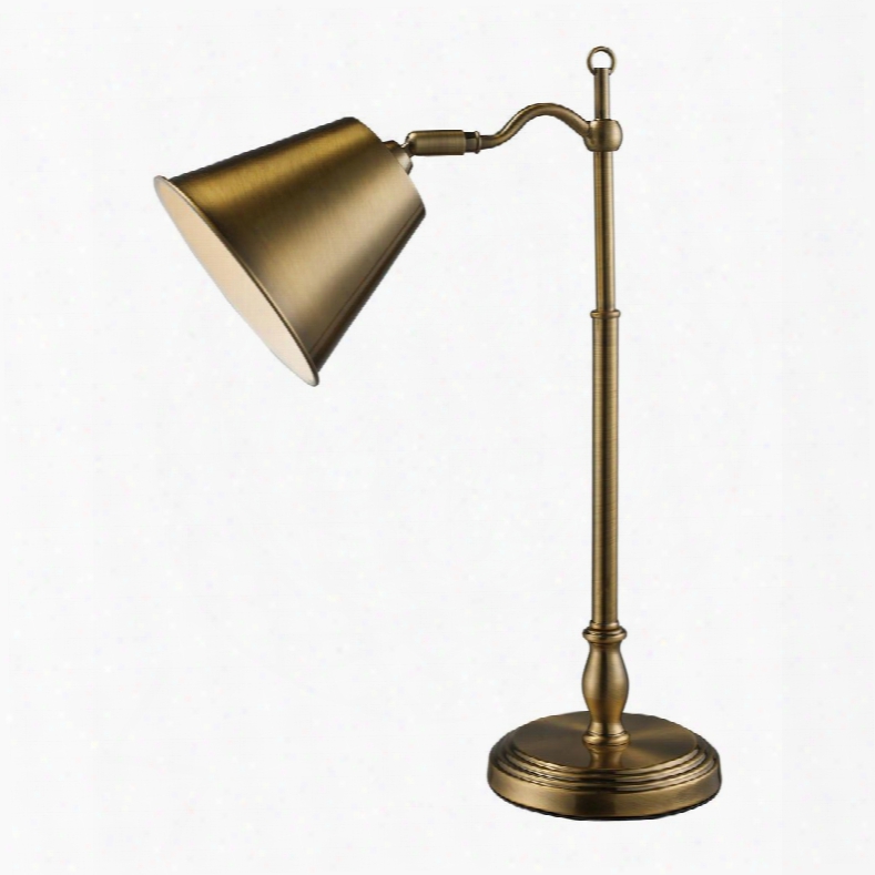 D1837 Hamilton Desk Lamp In Antique Brass With Matching