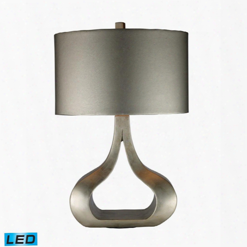 D1840-led Carolina Led Table Lamp In Silver Leaf With Metall Ic Silver