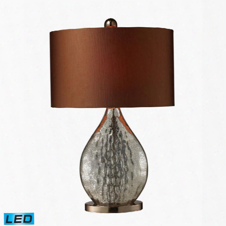 D1889-led Sovereign Led Table Lamp In Antique Mercury And Coffee
