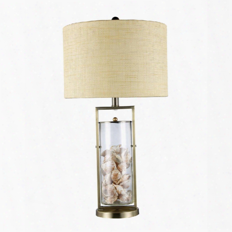 D1978 Millisle Table Lamp In Antique Brass And Clear Glass With