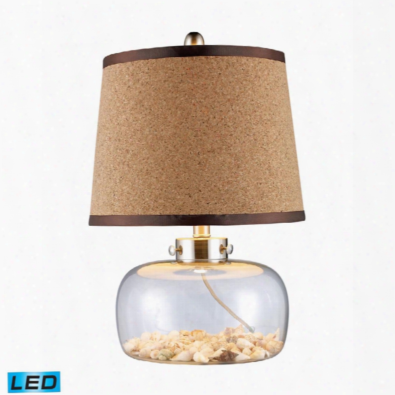 D1981-led Margate Led Table Lamp In Clear Glass With Shells And Natural Cork