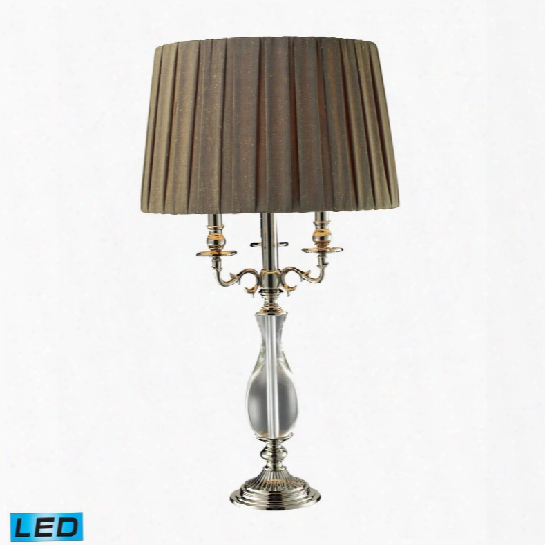 D1984-led Deshler Led Table Lamp In Clear Crystal And Polished