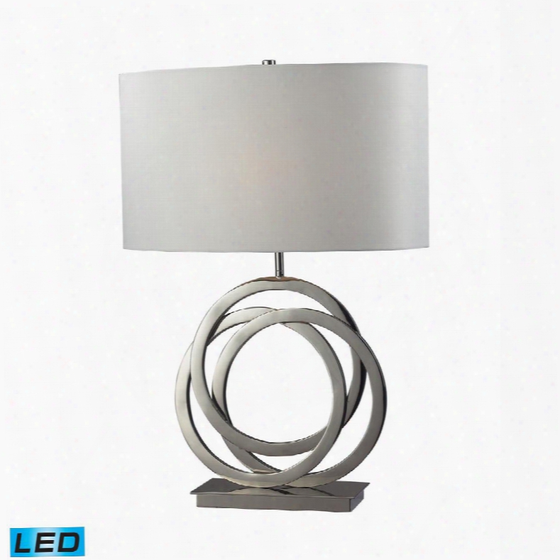 D2058-led Trinity Led Table Lamp In Polished Nickel With Pure White