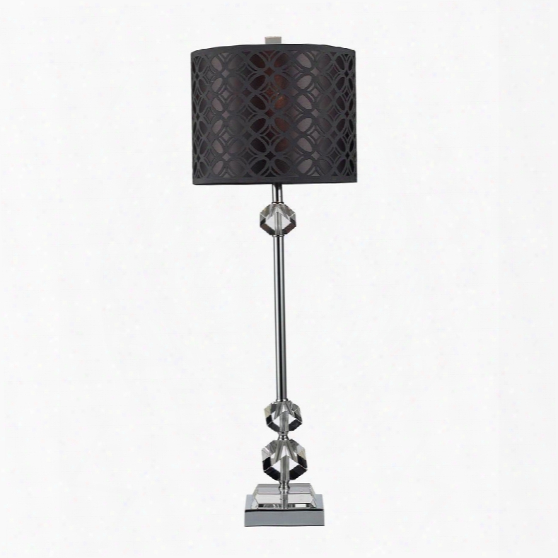 D2161 Chamberlain Table Lamp In Chrome And Clear Crystal With Laser Cut