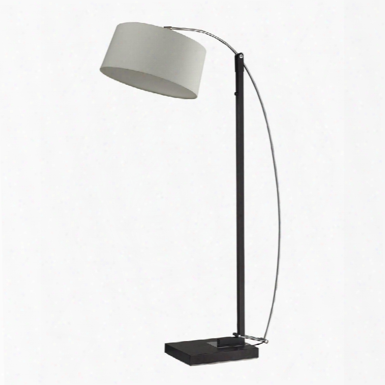 D2183 Logan Square Floor Lamp In Dark Brown With Off-white Linen