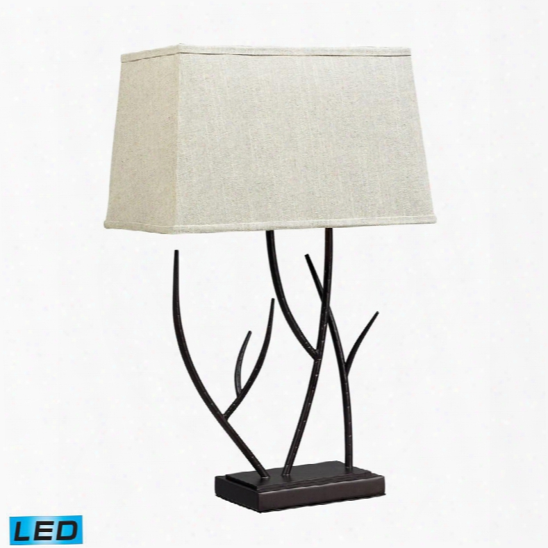 D2209-led Winter Harbour Hammered Iron Led Table Lamp In