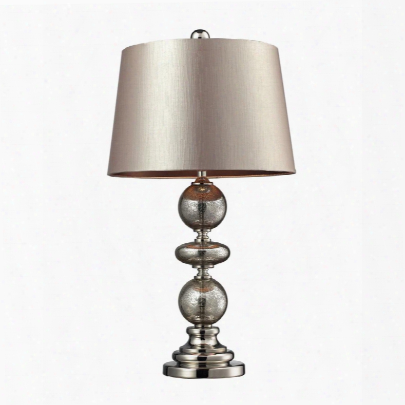 D2227 Hollis Table Lamp In Antique Mercury Glass And Polished
