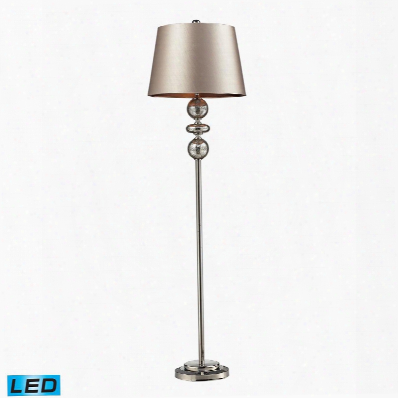 D2228-led Hollis Led Floor Lamp In Antique Mercury Glass And Polished