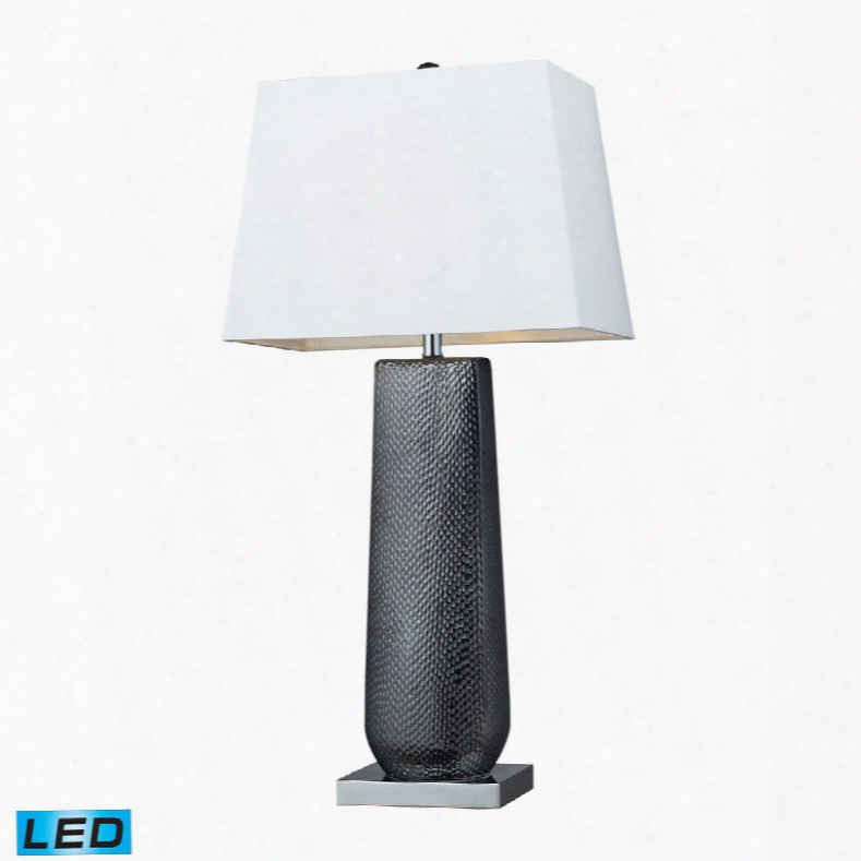 D2237-led Milaan Ceramic Led Table Lamp In Black Pearl And