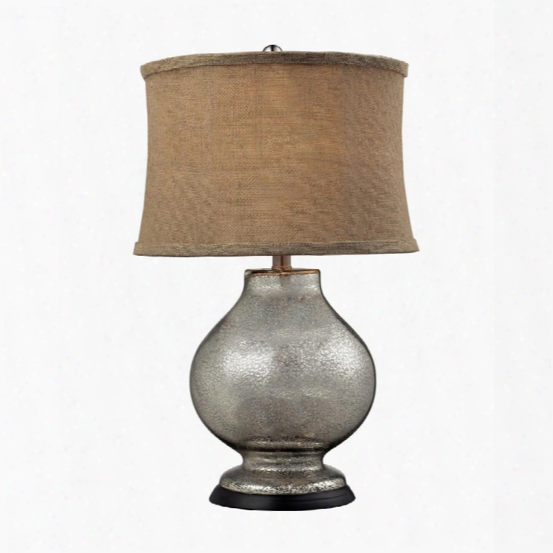 D2239 Stonebrook Table Lamp In Antique Mercury Glass With Burlap