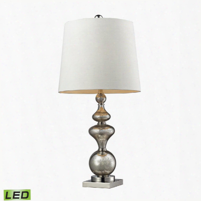 D2255-led Angelica Led Table Lamp In Antique Mercury Glass And Polished