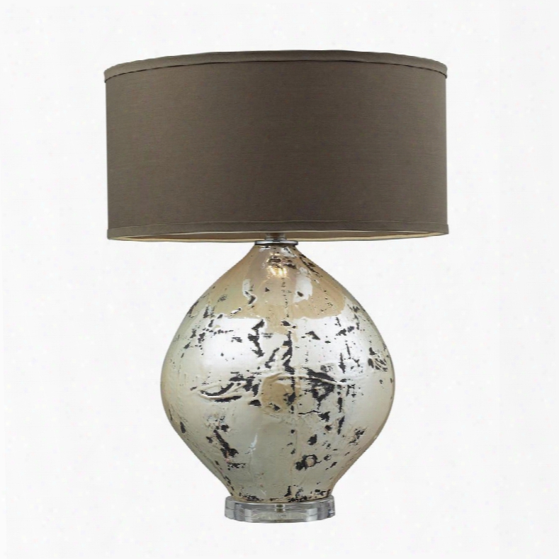 D2262 Limerick Ceramic Table Lamp In Turrit Gloss Beige With Brown Linen