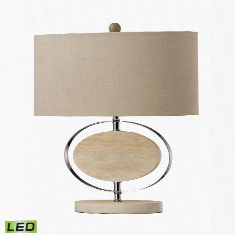 D2296-led Hereford Bleached Wood Led Tbale Lamp In