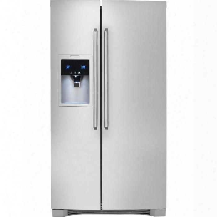 Ew23cs75qs 36" 22.16 Cu. Ft. Side-by-side Refrigerator With Wave-touch Controls Humidity-controlled Crispers Chill Zone Drawer 9" Tall Water/ice Dispenser