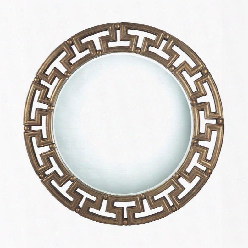 Fairview Collcetion Dm1989 41" Wall Mirror With Beveled Edges Round Shape And Composite Material In Gold