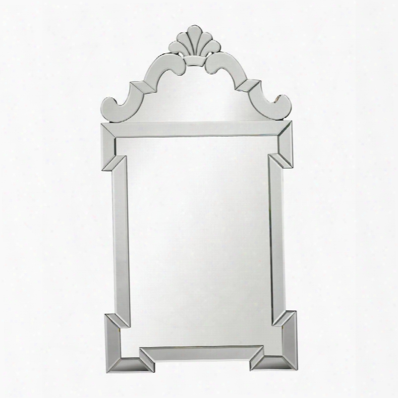 Ludlow Collection 114-34 45" X 26" Wall Mirror With Beveled Edge Rectangle Shape And Hand Cut Mirror Embellishments In Clear