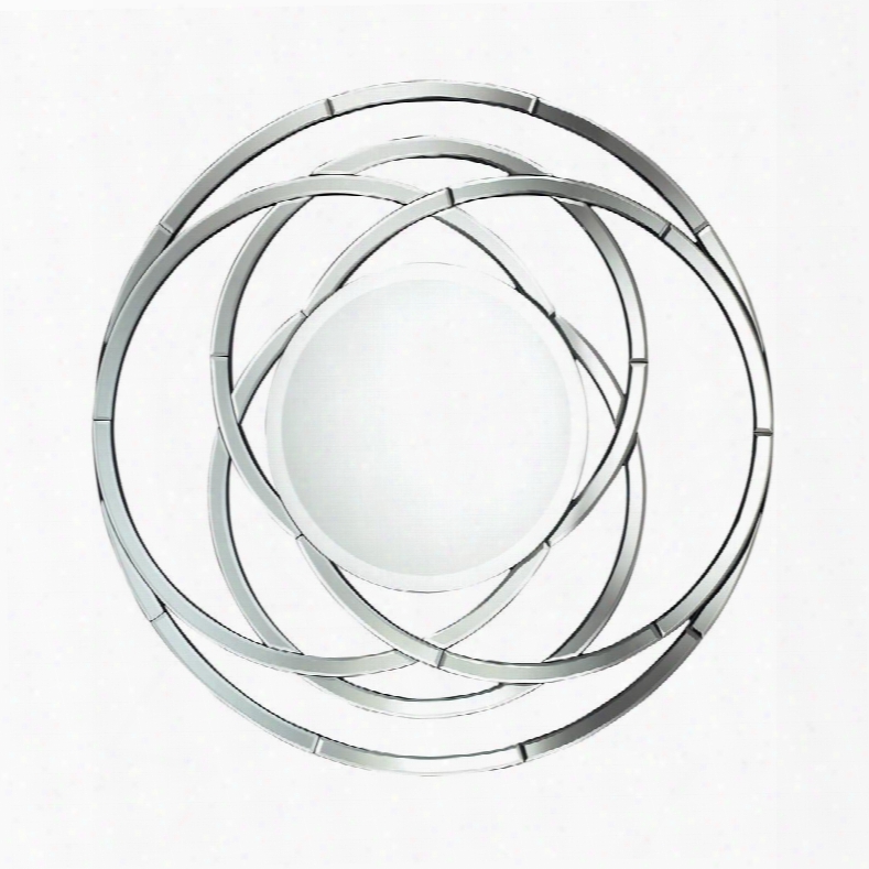 Milton Collection Dm1978 39" Wall Mirror With Beveled Edges Interlocking Circle Design And Glass Construction In Clear