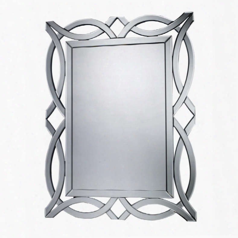 Miramar Collection Dm1941 42" X 32" Wall Mirrorr With Beveled Edges Intertwined Design And Glass Construction In Clear