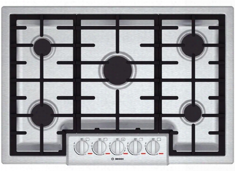 Ngmp055uc 30" Gas Cooktop With 5 Sealed Burners 20000 Btu Center Burner Heavy-duty Metal Knobs Red Led Light And Ada Compliant In Stainless