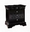 00-013-040 Belle Rose 4 Drawer Nightstand with Four Drawers Detailed Molding Easy Pull Knobs and Decorative Hardware in Black