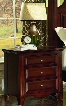 6740-040 Drayton Hall Three Drawer Nightstand with Fluted Pilasters Traditional Design Detailed Molding Decorative Hardware Poplar and Basswood Solids in