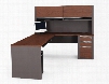 93877-39 Connexion L-shaped workstation kit including assembled pedestal in Bordeaux &