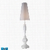D1466-LED Palmyra LED Floor Lamp In Gloss White With Pure White Faux Silk
