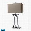 D1801-LED Joline LED Table Lamp In Chrome With Grey Faux Silk