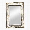 Rhyle Collection 114-99 40" x 28" Wall Mirror with Branch Framed Design Natural Motif Beveled Edges and Metal Construction in Bakewell Bronze and Gold