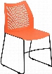 RUT-498A-ORANGE-GG HERCULES Series 661 lb. Capacity Orange Sled Base Stack Chair with Air-Vent