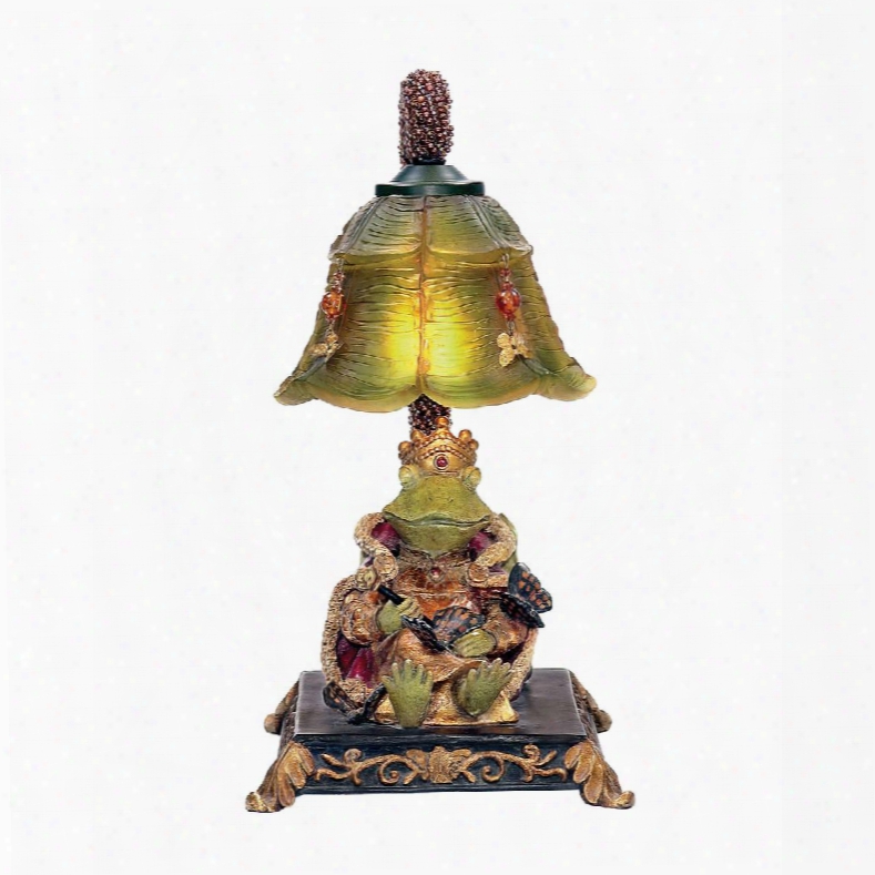 Resting Queen Frog Collection 91-331 12" Mini Accent Table Lamp With 1 Bulb Capacity Candelabra Bulb Type Ul Listed Acrylic And Composite Materials In Filey