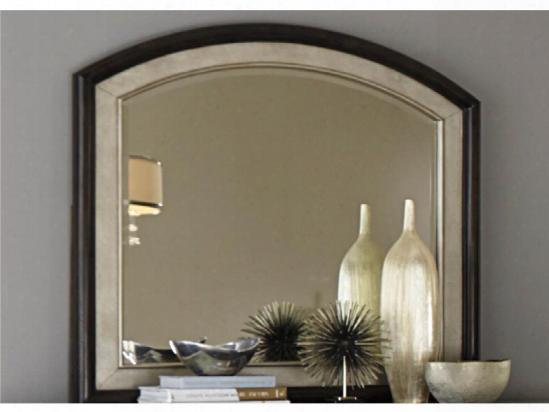Sunset Boulevard 769br51 44" Arched Mirror With Beveled Edge Molding Detail Slight Distressing Features Coffee Bean