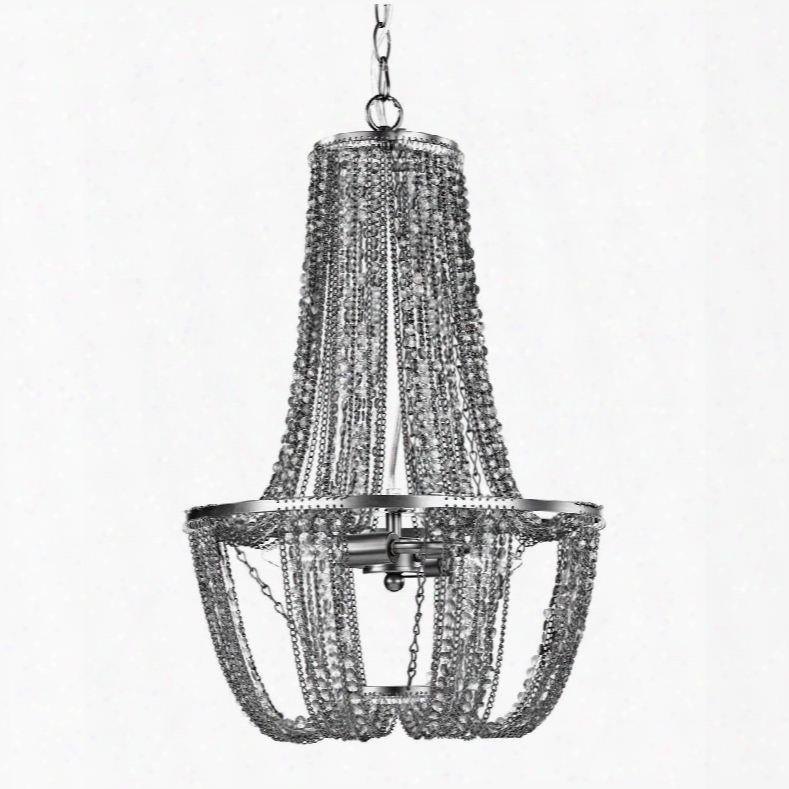 Thrapston Collection 122-028 21" Mini Chandelier With 2 Bulb Capacity Ul Listed Tea Stained Cut Crystal Drops And Metal Construction In Metallic Frame