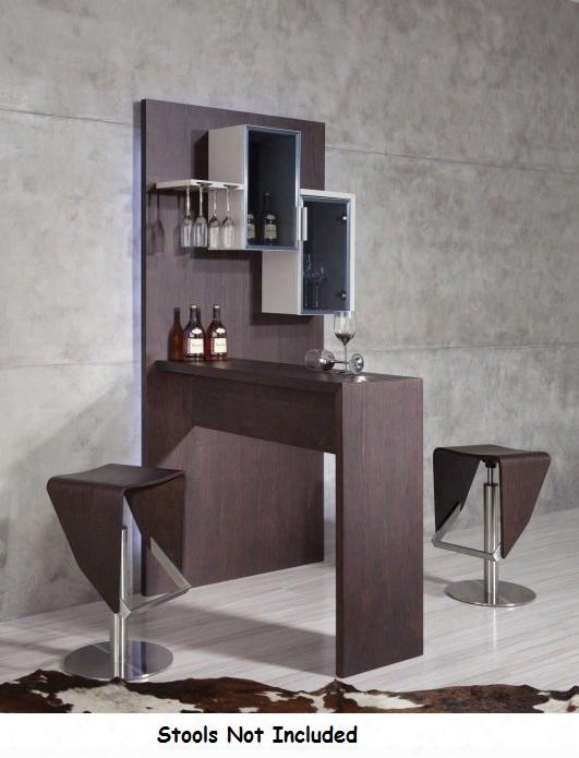 Vgwcb514 Modrest Jackson 50" L-shaped Bar Cabinet With 2 Cabinets Attached Blue Toned Led Lights And Wine Rack In Brown Oak