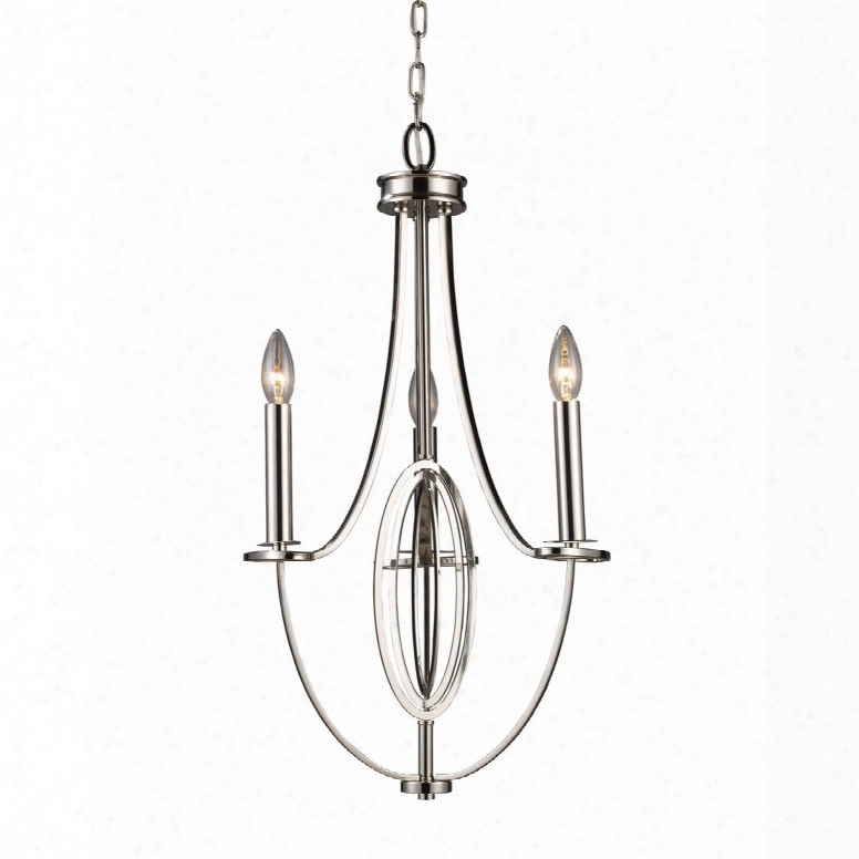 10120/3-la Dione 3-light Chandelier In Polished Nickel With Adapter