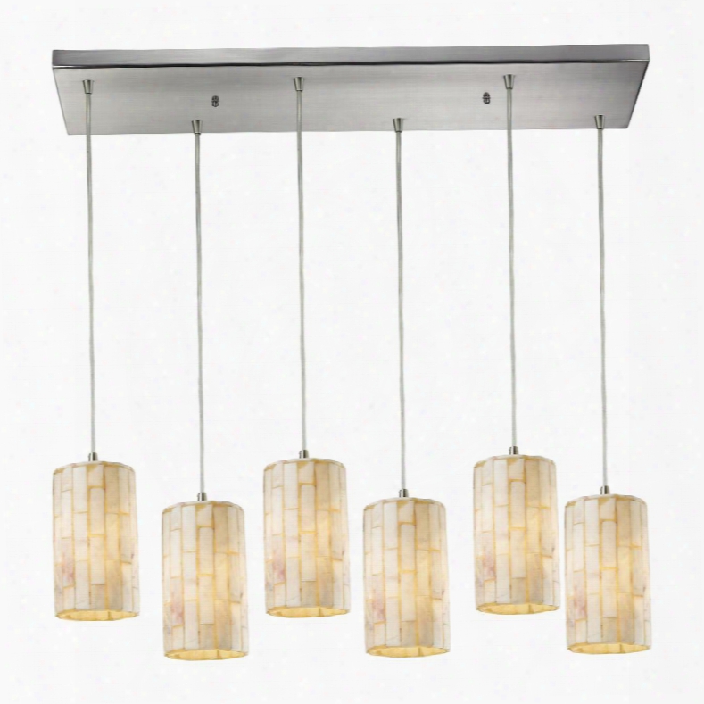 10147/6rc Piedra 6 Light Pendant In Satin