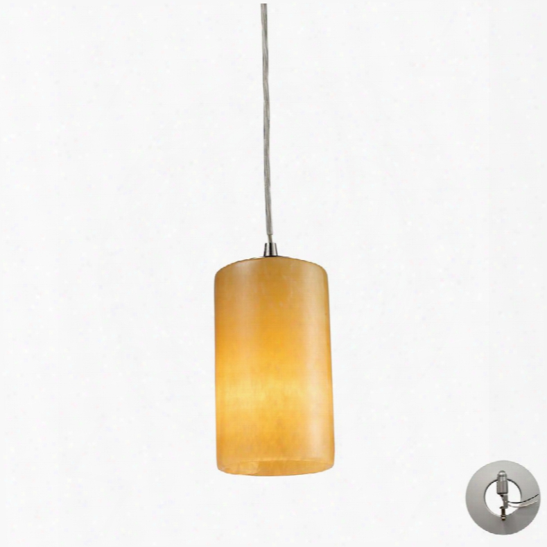 10169/1-la Coletta 1-light Genuine Stone Pendant In Satin Nickel With Adapter