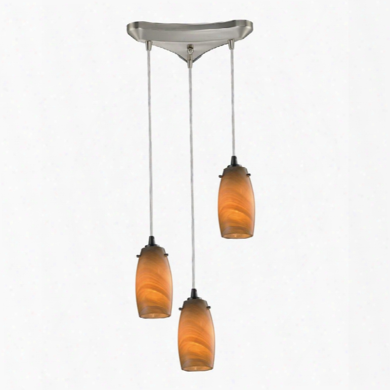 10223/3mel Favelita 3 Light Pendant In Satin