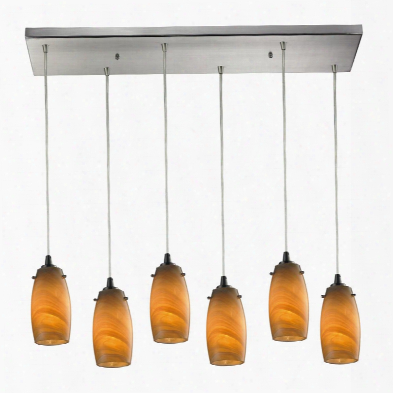 10223/6rc-mel Favelita 6 Light Pendant In Satin