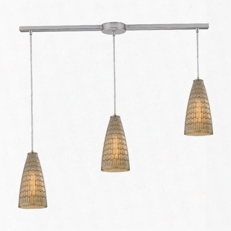 10249/3l Mickley 3 Light Pendant In Satin