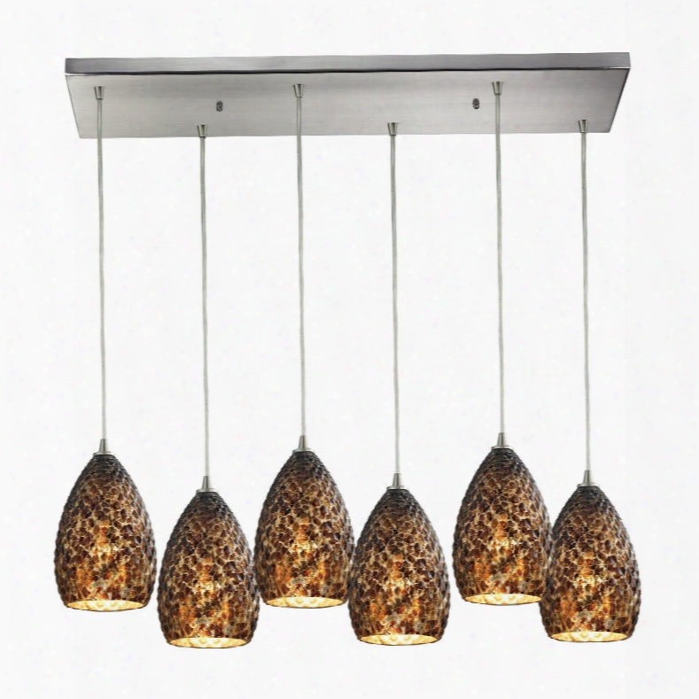 10253/6rc-bc Geval 6 Light Pendant In Satin